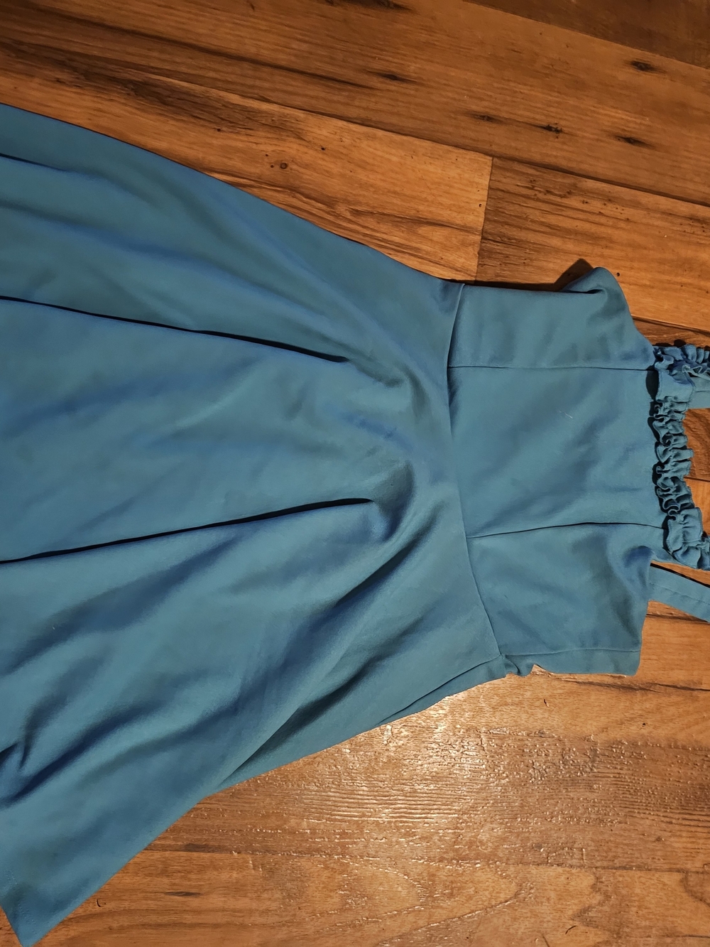 Knitworks Teal Blue Formal Girls Dress with Ruching